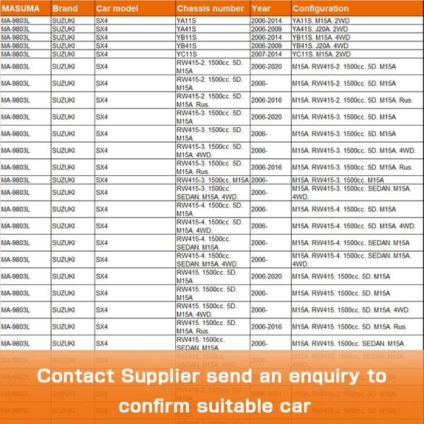 Les bras de commande gauche pour Suzuki SX4 MA-9803L MASUMA ODM 45202-54L00 45202-54L20 45202-79J00
