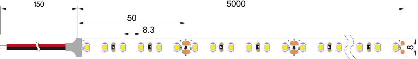 Высокие прокладки 60LEDs 120LEDs 240LEDs СИД CRI95 3528 SMD для офисных зданий