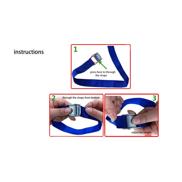 DANSKY Custom Size Lashing Strap Polyester Ratchet Strap with Cam Buckle Retractable Ratchet Tie Down