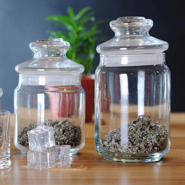 650ml 22 Oz Glass Storage Jars Silicone Seal Clear Glass Construction For Displays