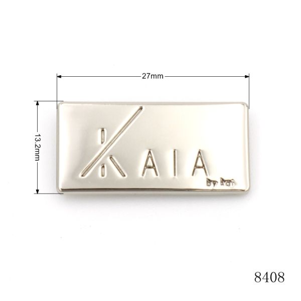 Zinc Alloy Rectangle Metal Label Logo Custom Metal Logo Plates Logo Name Plate for Handbags