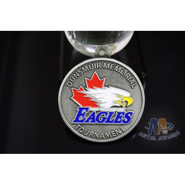 Eagle'S Head Design Metal Awards Medals And Ribbons Sandblasted Effect,Zinc alloy Medals