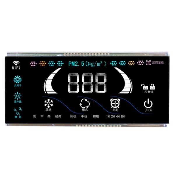 Máquina de desinfecção por aniões de ozônio, controlador de ar fresco, LCD de fundo preto VA
