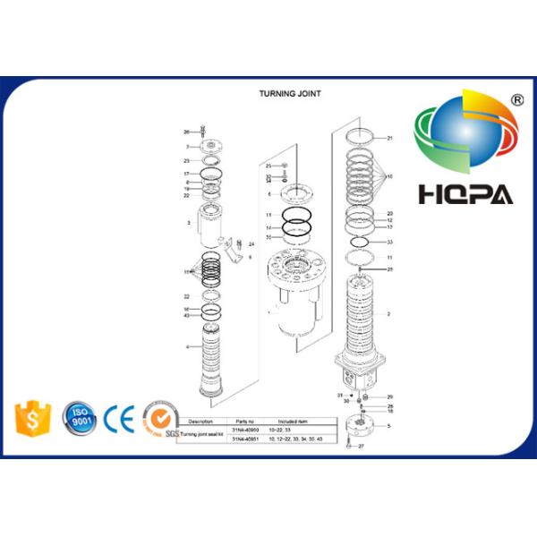 31N4-40950 Turning Joint Seal Kit for Hyundai R140W-7 R150W-7