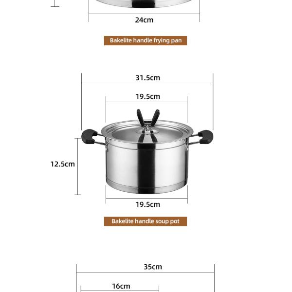 Amazon Multifunctional Kitchen Cookware Silver Cooking Pot Set Stainless Steel Pans And Pots Set With Lid