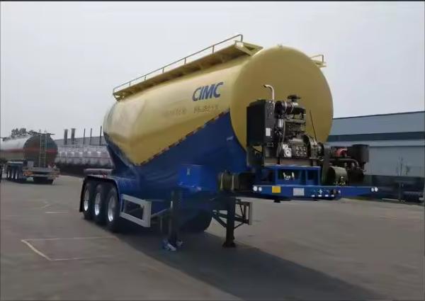 2/3/4 Axis Stainless Steel Or Iron Cement Lime Milk Coal Ash Mineral Powder Tank Truck Semi Trailer
