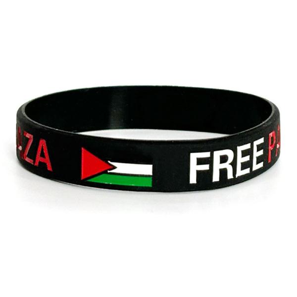 Silicone Slogan Watchword Printed Wristbands Custom Flag Free Palestine Save Gaza Souvenir Silicone Wristbands