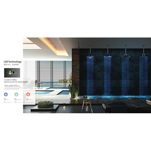 Experience a Luxurious Shower with Bathroom LED Sensor Shower Head in Chromed ABS