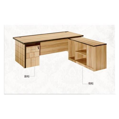 Moistureproof White Particle Board Office Furniture Standing Desk L Shape Design