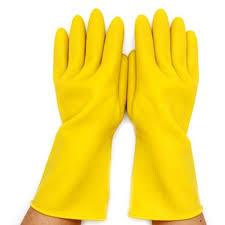 Tratamento interior liso da elasticidade alta resistente amarela das luvas do petróleo