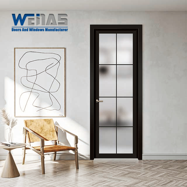 Heavy Duty Swing Interior Door Casement Aluminium Double Glass Soundproof