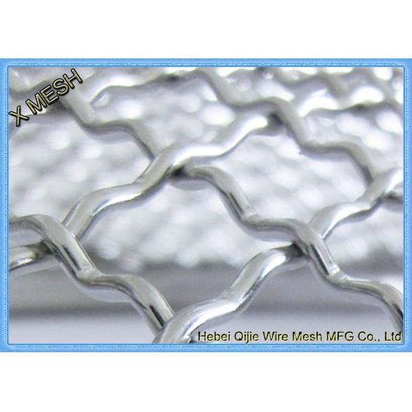 Welded Stainless Steel Woven Wire Mesh , Aluminum Crimped Metal Mesh Panels 1.20m X 100m