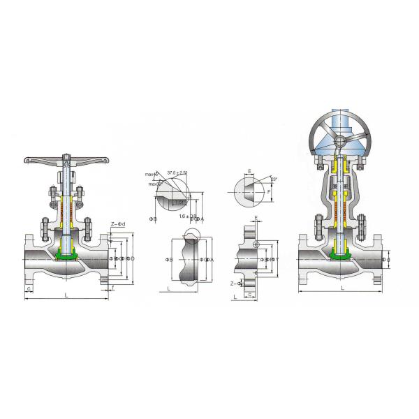 API Cast Steel Butt Weld Globe Valve Hardfaced HF Bolted Bonnet Bevel Gear Operated 900LB
