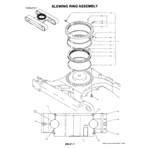 Кольца LC40F00009F1 и подшипники, Turntable кольца Slewing SK330LC