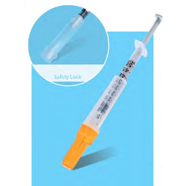 Disposable Insulin Syringe Safety Syringe With Retractable Needle U-40 U-100 0.3ml 0.5ml 1ml