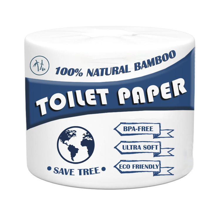 Bamboo Toilet Tissue Wholesale Custom Printed OEM Packing Pulp Material Roll Core Type Soft Eco-Friendly Toilet Paper