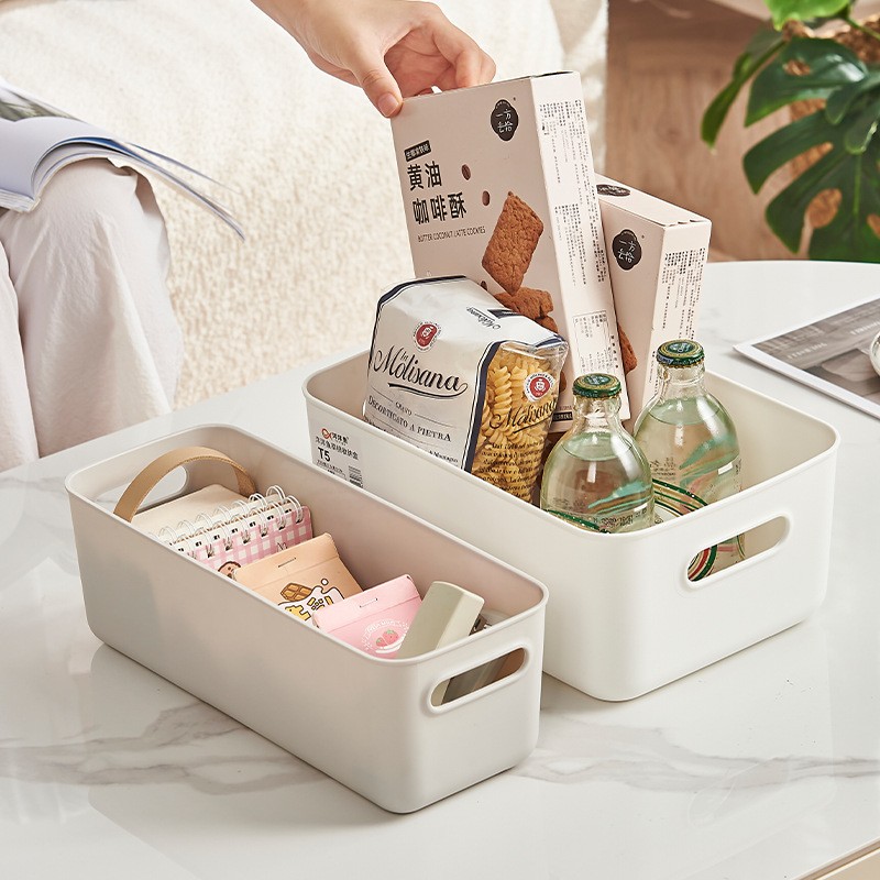 Plastic Storage Basket Snack Clothes Portable Plastic Organizer Desktop Household Dormitory Storage Box