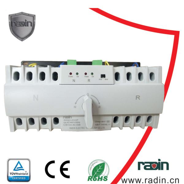 0.2s Fixed Static Transfer Switch , MCB Inside 6A - 63A 3 Phase Transfer Switch