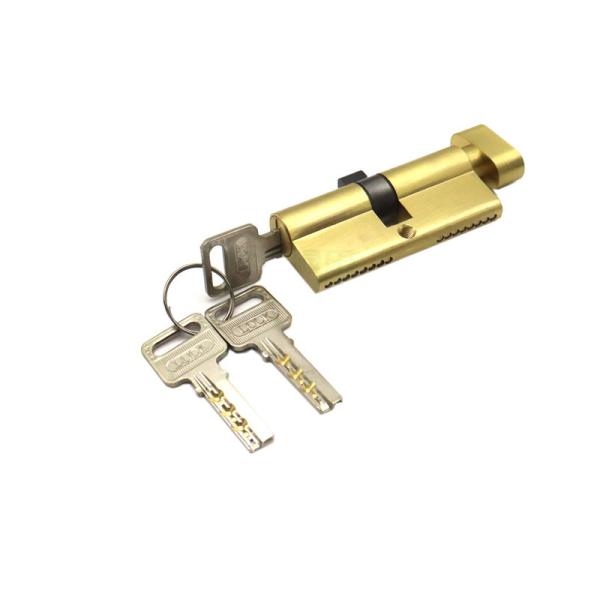 70MM Single Open Knob Lock Door Cylinder Brass Material With 2 Keys