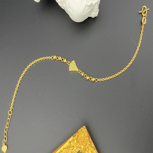 Joyería de mujer personalizada 18K Brazalete de corazón de oro sólido