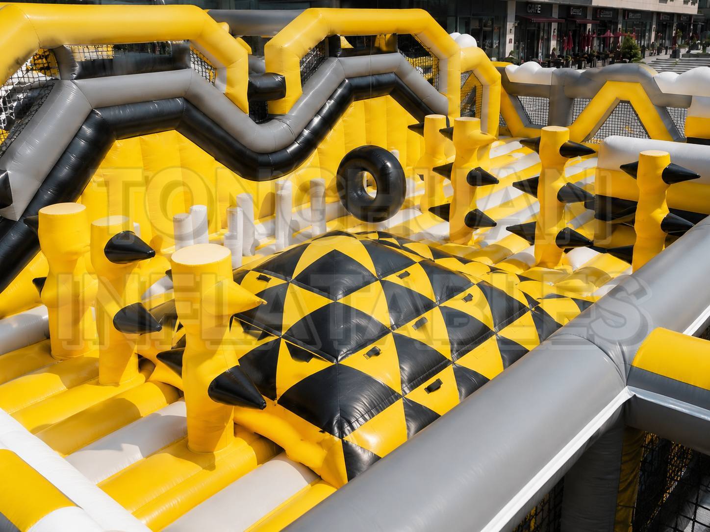 Custom Large Inflatable Obstacle Course with Climbing Walls Tunnels Balance Steps and Challenge Games for Malls Parks Schools and Commercial Rental Events