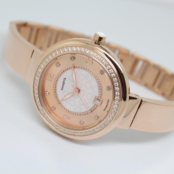 Stainless Steel Fashion Watches For Women , Ladies Fashion Watches with diamonds Bezel ,OEM Jelwelry Wrist Watch