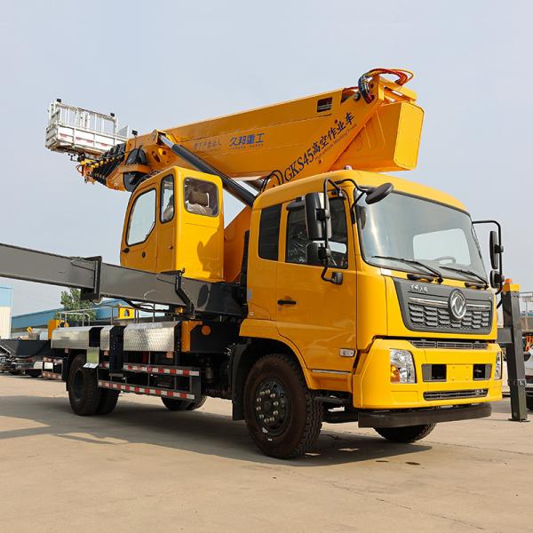 China Dongfeng 4*2 45m skylift mobile aerial truck mounted platform for south america