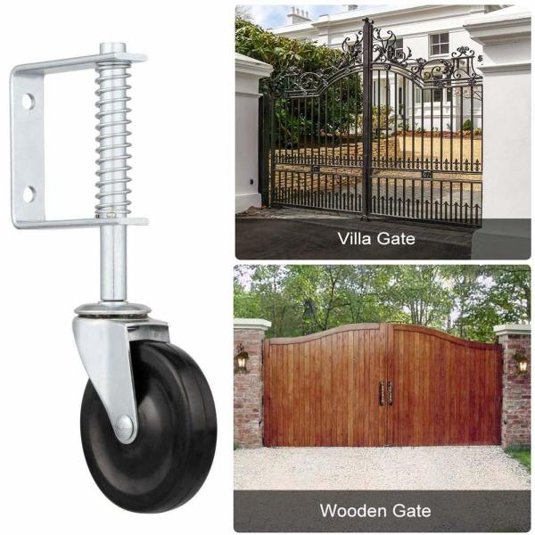 Standard 4-Inch Spring Loaded Swivel Caster Rubber Gate Support Wheels For Efficiency