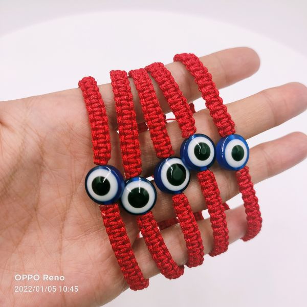 GUGEER Red Evil Eye Protection Bracelets | Lucky Charms with Adjustable Red Thread | Gift Pack for Women, Men or Children