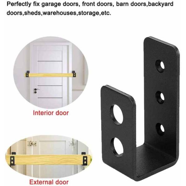 OEM Custom Black Powder Coated Stamping Metal U Shape Door Barricade Brackets (Оригинальное производство)