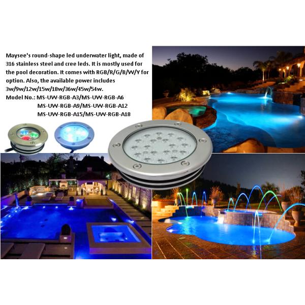 Высокая яркость RGB LED Встраиваемые погружные пруд Свет Подводный