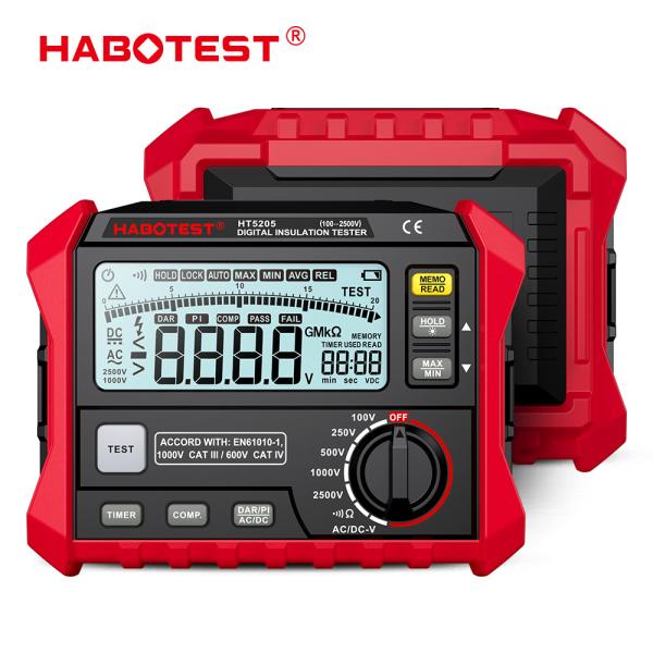 HT5205 Digital Insulation Resistance Tester High-Precision 2500V Voltmeter Resistance Meter 0~200GΩ Megohmeter Ohmmeter