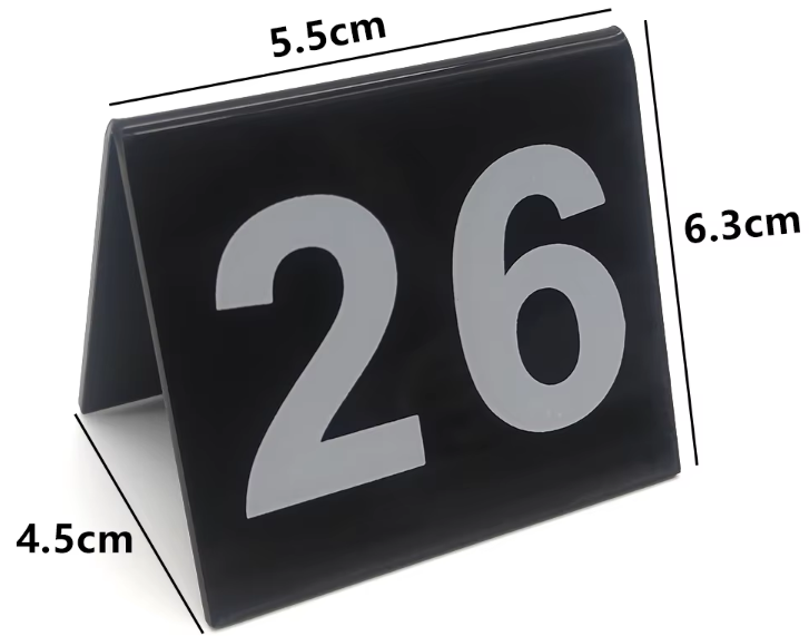Custom V-Shape Clear Wedding Party Table Number Stands Restaurant Acrylic Pizza Table Stand Display Holder