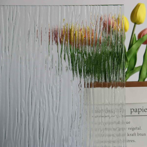 3mm 6mm Frosted Safety  Black Wired Glass Fluted With Railings