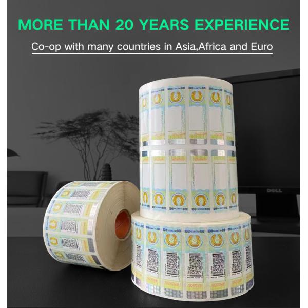 Печать налога на сигареты цвета CMYK Pantone обозначает анти- подделывая стикер Eggshell