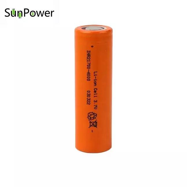 Sunpower INR21700 4000mAh Solid State 21700 Lithium Ion Battery 1000 Cycles