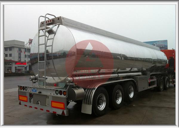 ADR Standard Fuel Tank Trailer Polished 4 Seamless Steel Tube Air Bag Suspension