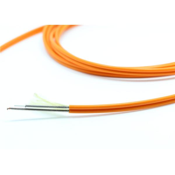 Orange Indoor Armored Fiber Cable With Steel Tube