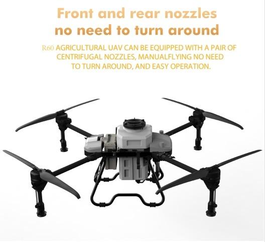 55L 12M Spray Width R60 Agriculture Drone Fertilizer Seeder RTK GPS 6-10KM Range