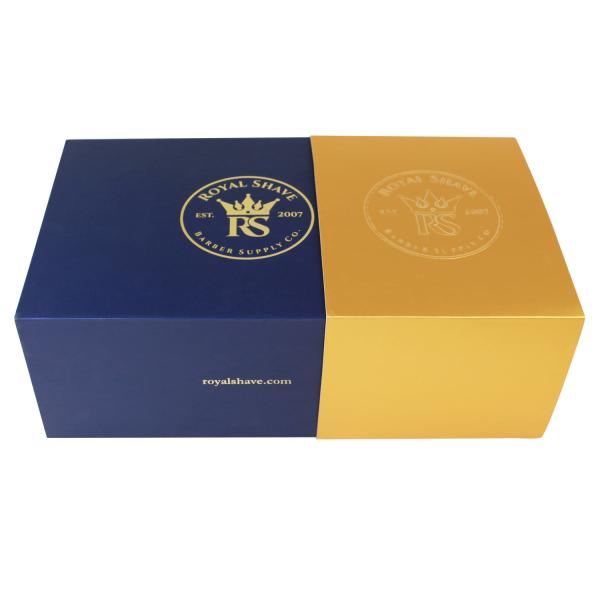 Blue foldable Rigid Cosmetic Box For Beautiful Makeup Packaging