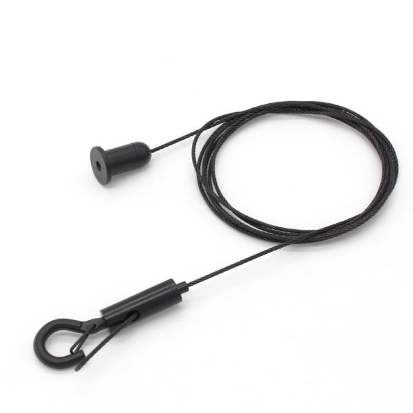 Black Adjustable Length Picture Frame Hanging Kit Galvanized With Cable Gripper