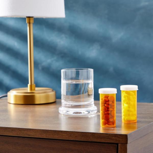 Empty Pill Bottles with Caps for Prescription Medication, 8-Dram Plastic Medicine Containers (Orange)