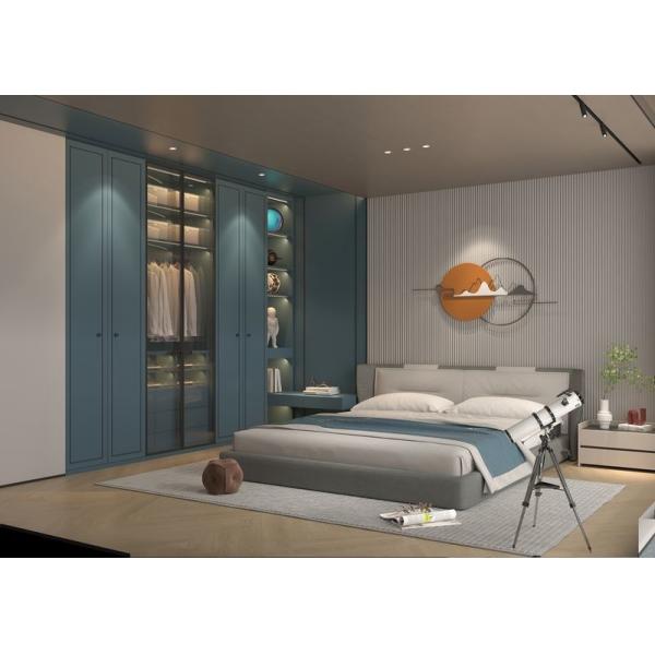 Nuevo armario de acero inoxidable de estilo chino azul gris con solución de almacenamiento múltiple