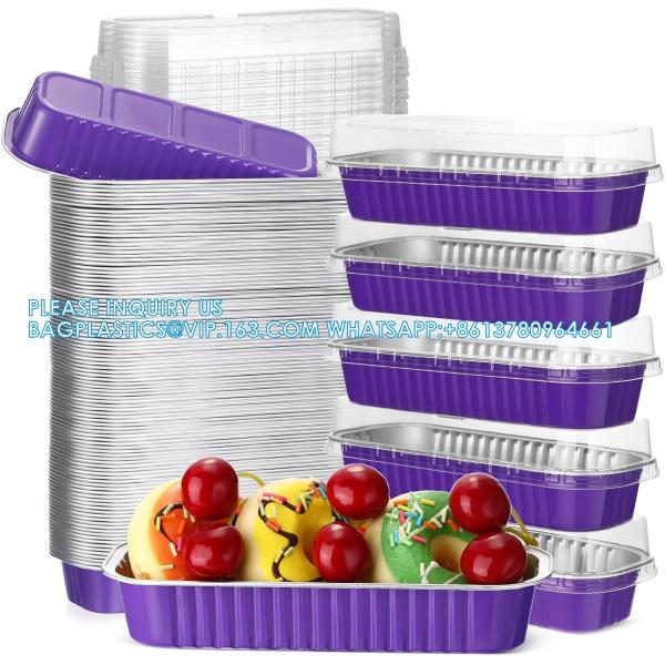 Loaf Pans With Lids Aluminum Foil Mini Cake Pans, Rectangle Baking Tins Containers For Brownie Muffin Bread