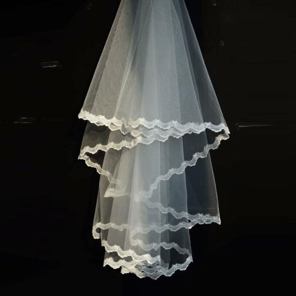 Embroidery  lace with bead   Ivory/White Bridal Veil with Rhinstone Wedding Accessories