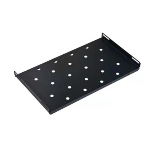 Thickness 1.2 Black 2U SHELF 19 inch Server Rack Fixed Shelf with Mount Ears Vented Tray