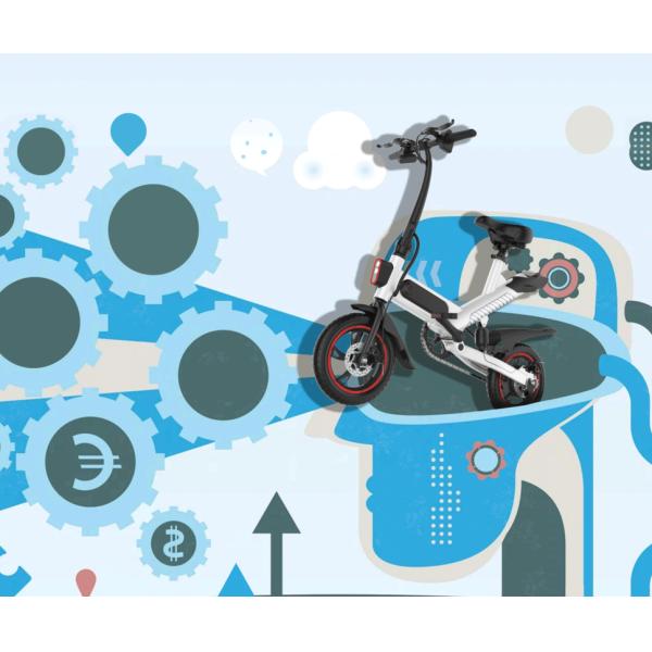 Lightweight Portable Folding Electric Bike 12 Inch Aluminium Alloy Frame