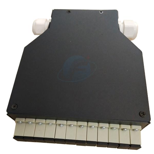 Black 12 Port SC/APC DIN Rail FTTH Terminal Box Patch Panel