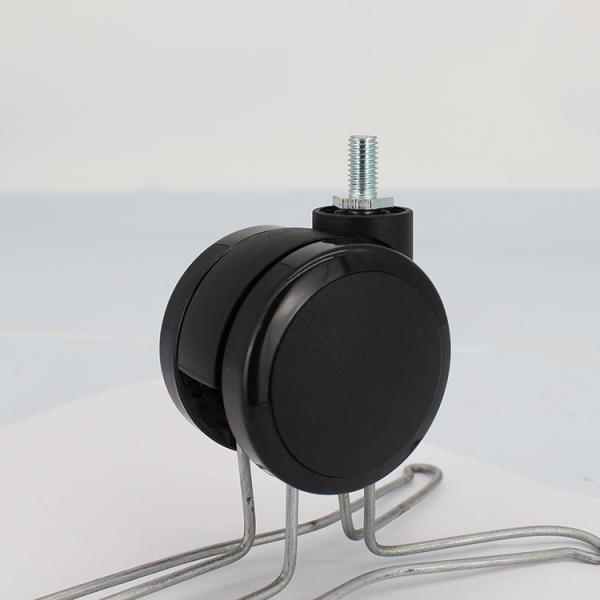 Black Pu Wheel M10x15mm Treaded Stem Chair Casters Floor Protecting 60mm