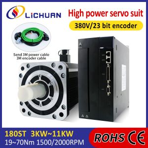 Lichuan AC Servo Motor Drivers Kit HIGH POWER 35N.m 5.5KW 5500W AC220/380V 7.5